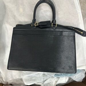 LV Elegant Black Leather Handbag